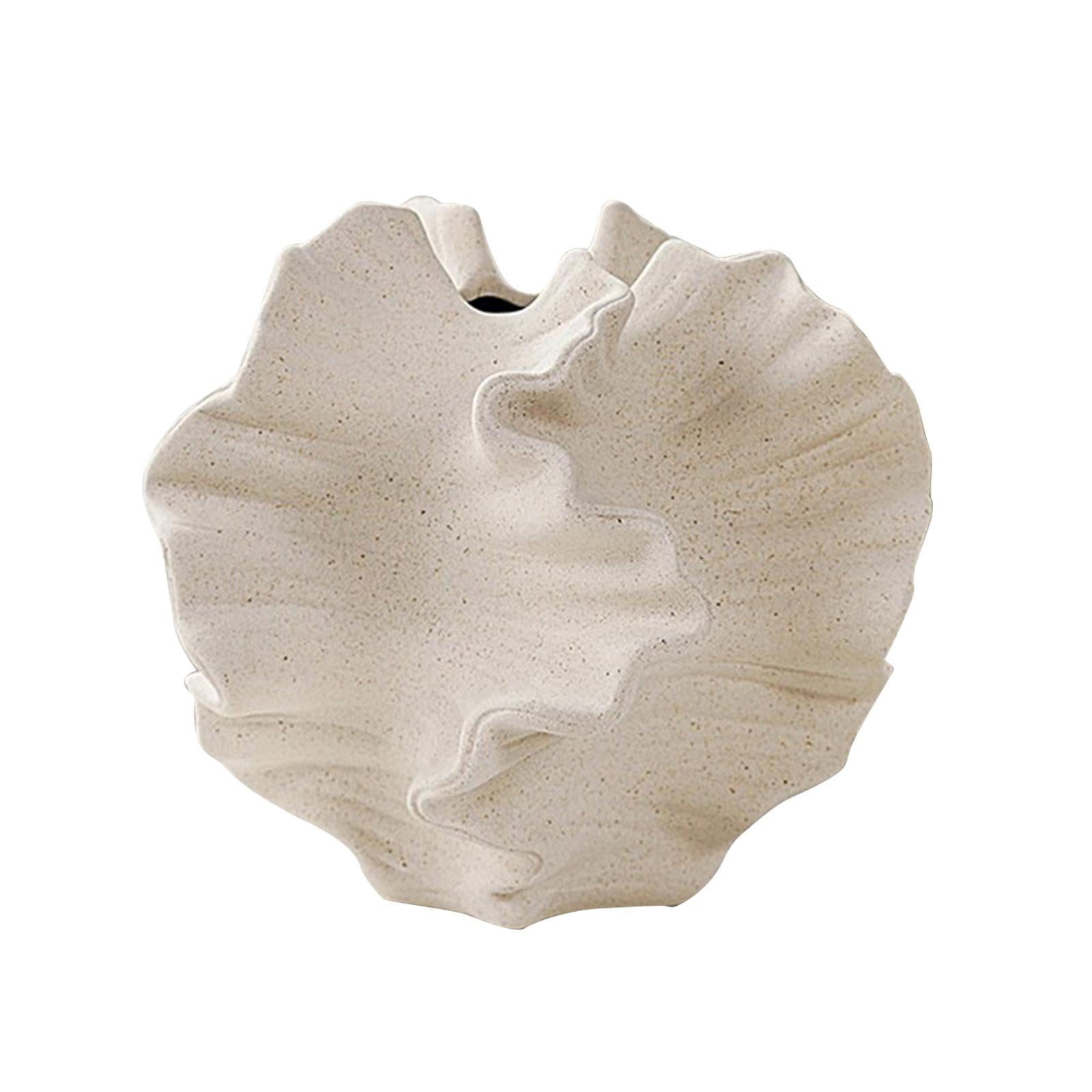 Magideal - Florero De Cerámica, Soporte Para Plantas, Arte Moderno, Florero Portátil De Cerámica Para Escritorio, Macetero De Mesa Para Accesorios Interiores De Blanco Grande