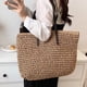 thumbnail image 5 of Bolso grande tejido de paja para mujer, bolso de playa hecho a mano, bolso de hombro, bolso de mano de paja, 5 of 6