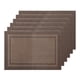 thumbnail image 1 of REGALWOVEN Juego de Manteles Individuales de 6 Piezas para Cocina y Comedor Café Oscuro 18"x12", 1 of 6
