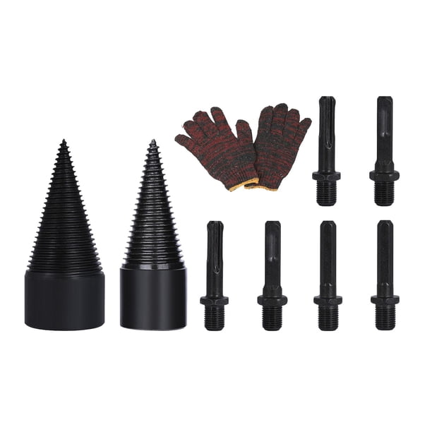 Broca para leña Conductor de cono de división de leña Fuerte Fácil de usar Ahorre mano de obra Rompedor de madera resistente Perforación de cuña para 32 mm 42 mm