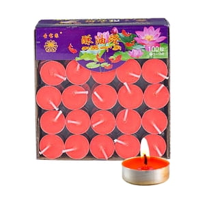 Bothyi - Velas Tealight Velas De Luz Nocturna De 1 Hora De Larga Duración Sin Perfume 100Pcs Rojo
