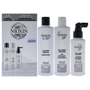 Nioxin - Kit System 1 De Para Unisex: Champú Limpiador De 3 Piezas De 10,1 Oz, Acondicionador De Terapia Del Cuero Cabelludo De 10,1 Oz, Tratamiento Para El Cuero Cabelludo Y El Cabello De 3,38 Oz