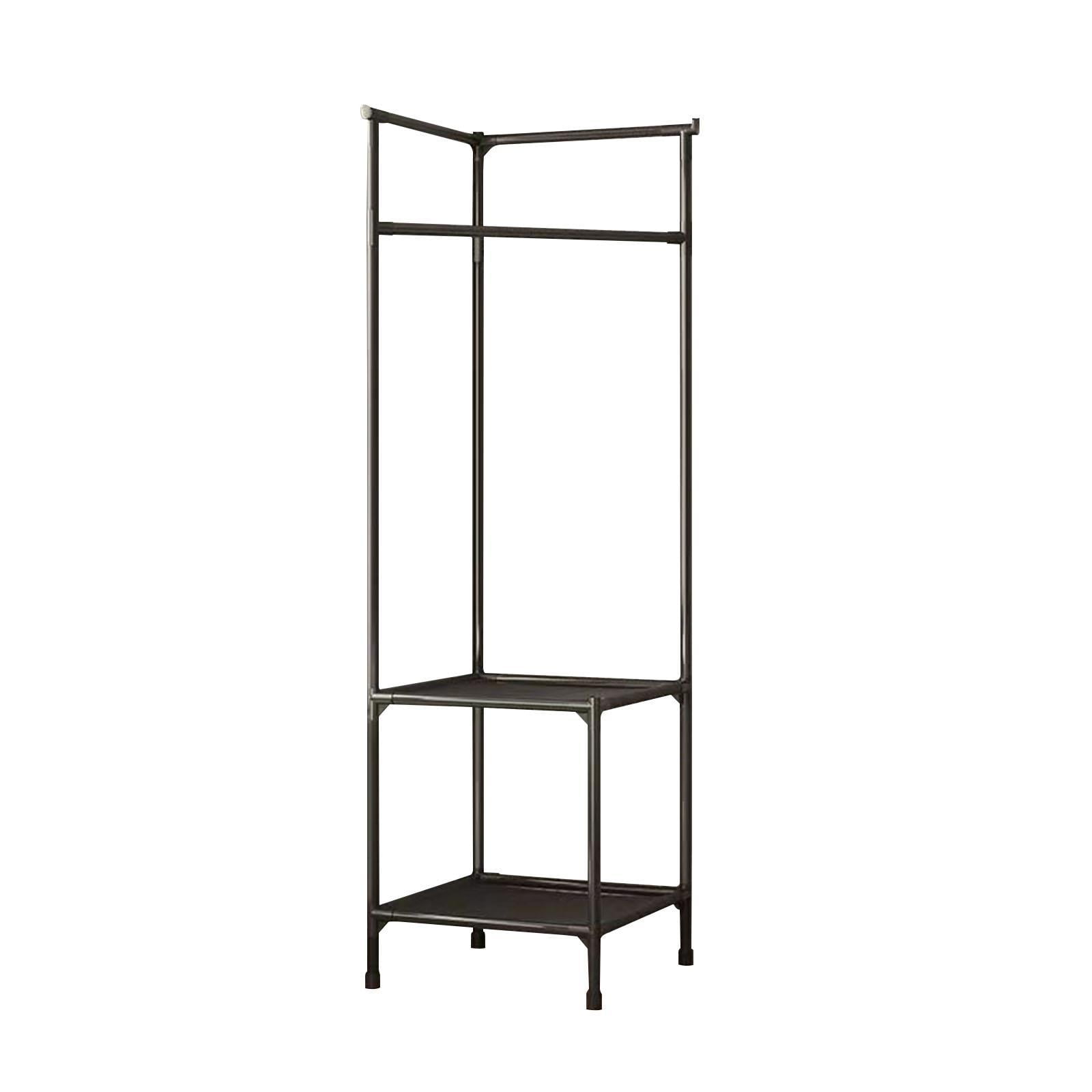 Magideal - Perchero Colgante Para Ropa, Perchero Resistente Para Sala De Estar, Bolso Para El Hogar, Suéteres, Chaquetas, Organizador De Almacenamiento Esquinero Negro De Dos Capas