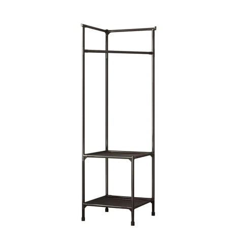 Magideal - Perchero Colgante Para Ropa, Perchero Resistente Para Sala De Estar, Bolso Para El Hogar, Suéteres, Chaquetas, Organizador De Almacenamiento Esquinero Negro De Dos Capas