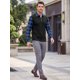 thumbnail image 2 of INSPIRE CHIC Camisa Polo de Cuadros para Hombre de Manga Larga con Cremallera Casual para Golf L Azul, 2 of 6