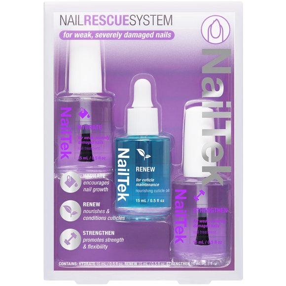 Tratamiento Reparador de Uñas Nail Tek Rescue System 15 mL x3