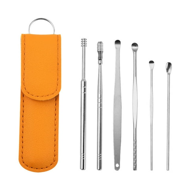 6Pcs/Set Stainless Steel Ear Care Cleaning Tool Earpick Cleaner Curette Spoon Health Care Earpick Ear Wax Pickers Remover Tool