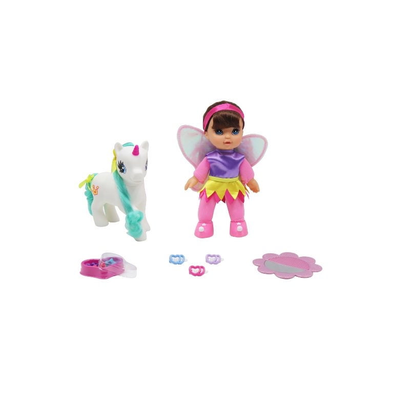 Wonder Pony Land - Muñeca Con Bebe Unicornio Blanco.