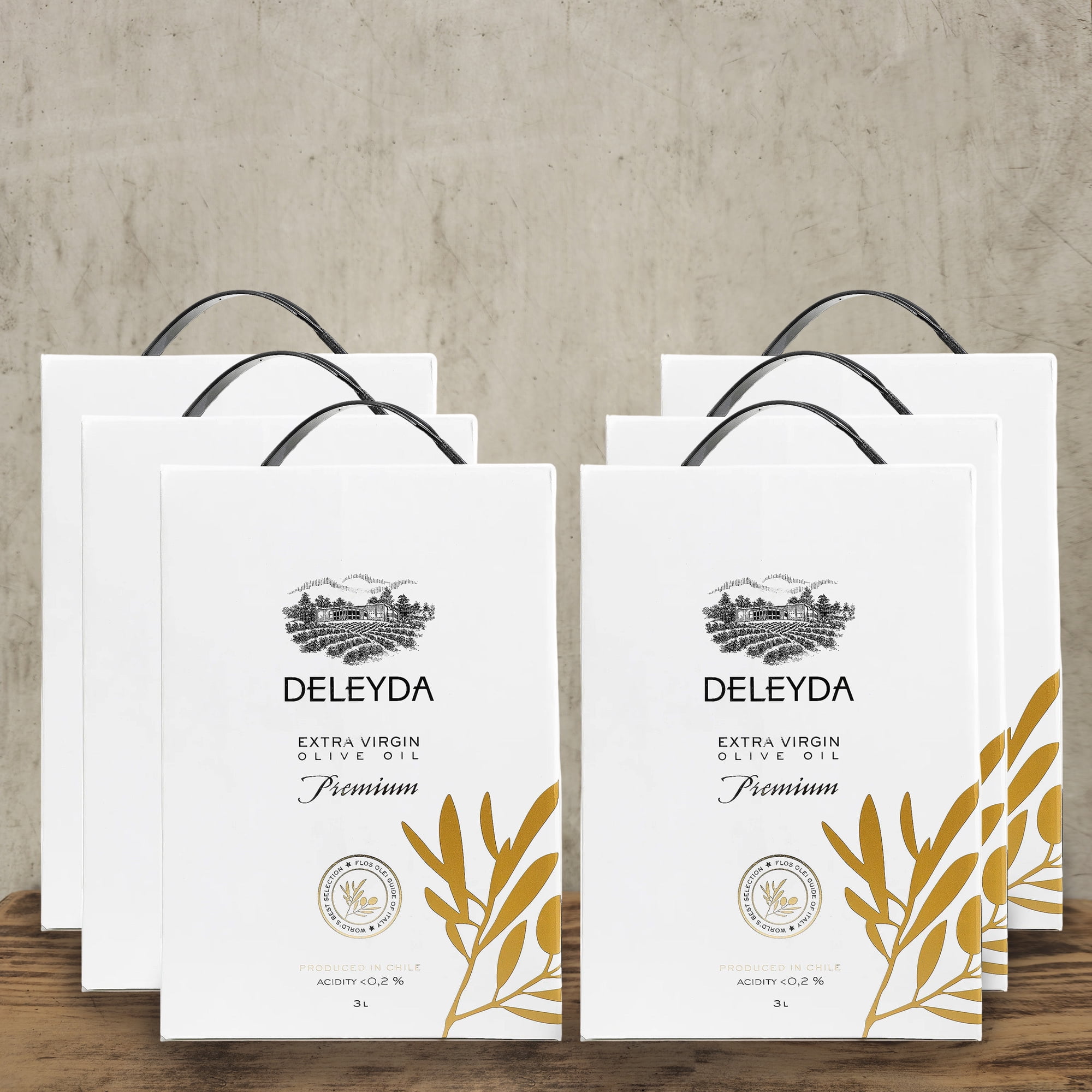 Aceite De Oliva Deleyda Premium 3 Litros 6 X 3000 Ml