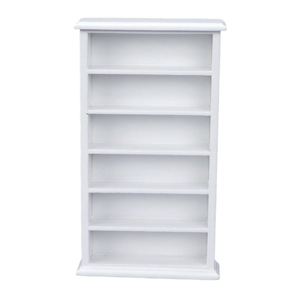 1/12 Dollhouse Miniature Bookcase 6-Tier Kids Pretend Toys, Dollhouse Furniture Accesorio Dollhouse Bookshelf, para niños 4 5 6 Regalos de vacaciones