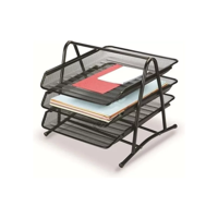 Importclick - Organizador Bandeja Metal Oficina Documentos 3 Niveles Negro