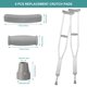 thumbnail image 2 of Almohadillas para Muletas Bcautay – Kit de Accesorios de 6 Piezas (Gris), 2 of 7