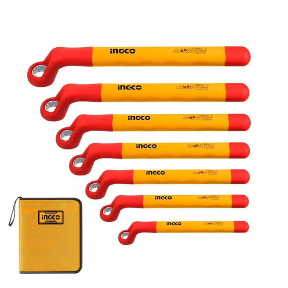 Set Llaves Corona Acodada Industrial Aislada Vde 8-19mm 7pza