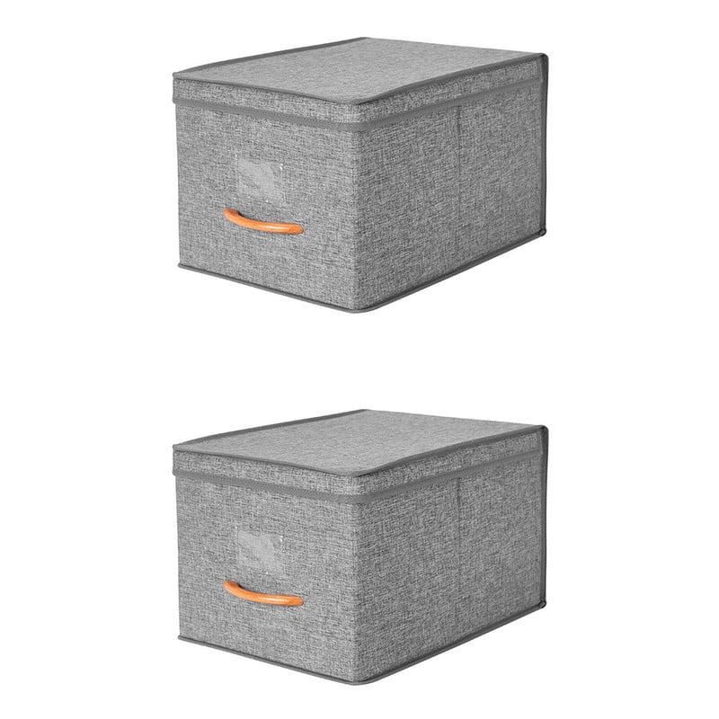 Pack 2 Cajas Organizadoras Carry All Plegables Closet Ropa Accesorios Large Apilables Con Tapa