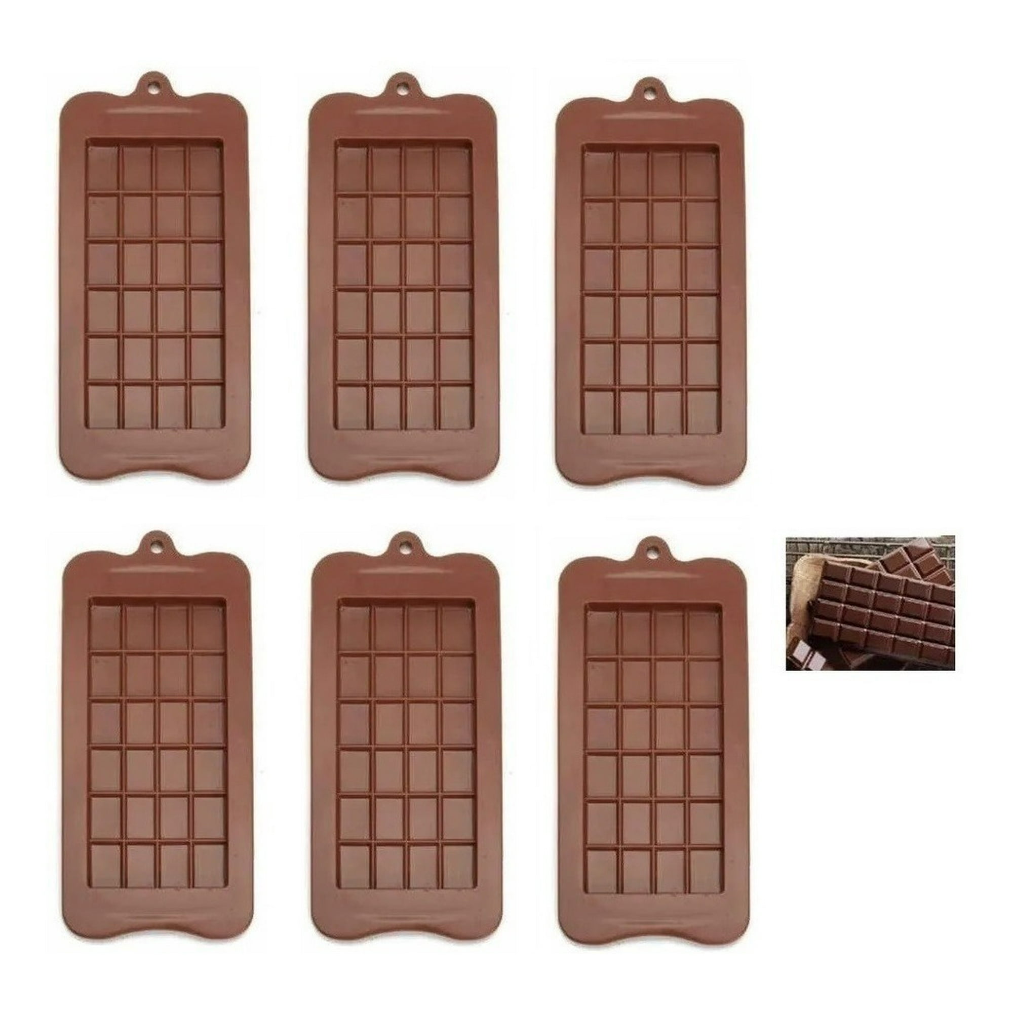 Genérico - Pack X6 Moldes De Chocolate Barra De Chocolate Silicona