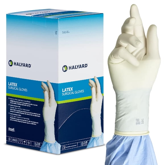 Guantes quirúrgicos HALYARD de látex estériles sin polvo, talla 9 XL