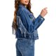 thumbnail image 4 of Chaqueta de Mezclilla con Flecos para Mujer INSPIRE CHIC, Atuendos de Concierto Country, Chaquetas de Mezclilla con Borlas Vaquera Occidental L Azul, 4 of 6
