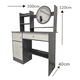 thumbnail image 2 of Mueble Tocador Con Espejo Luz Led Blanco 100x40x120 Gris, 2 of 2