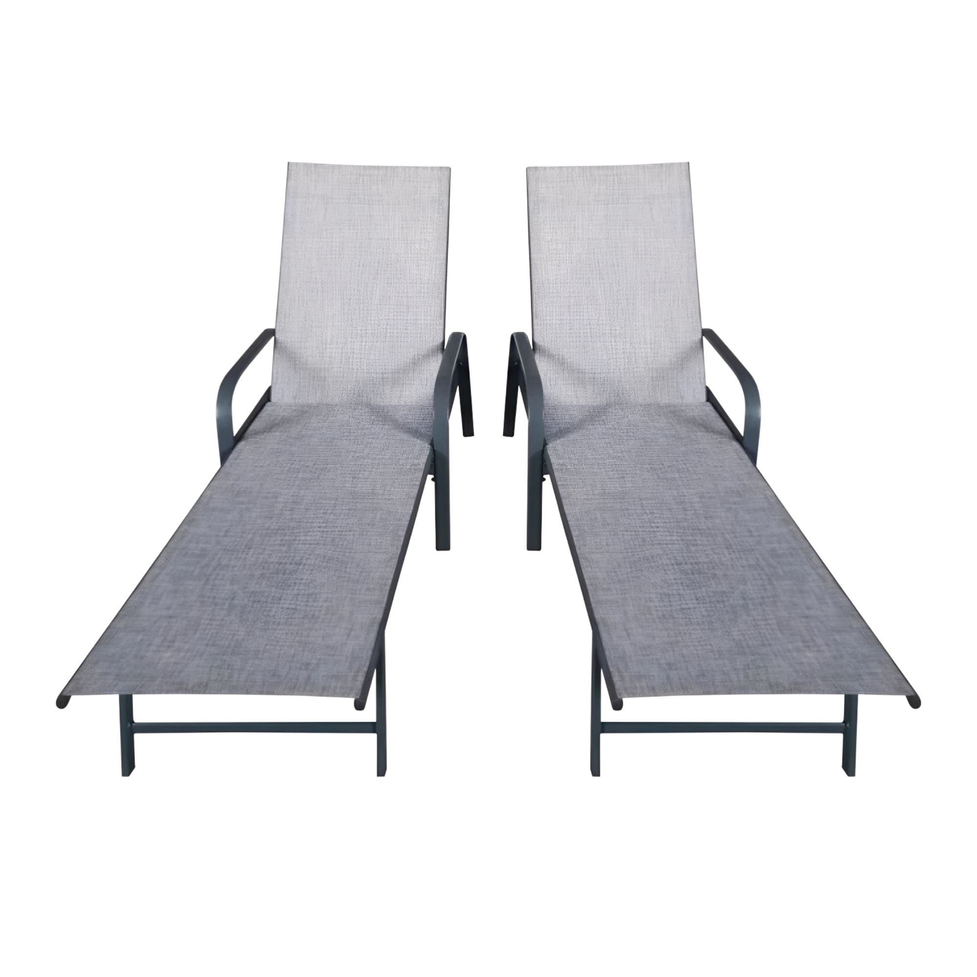 Importclick - Juego 2 Reposeras Piscina Terraza Gris