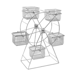 Magideal - Estante Para Refrigerios Con Forma De Noria, Soporte Para Refrigerios, Bandeja Decorativa De Acero Inoxidable Para Servir Pollo Frito, Noria Giratoria