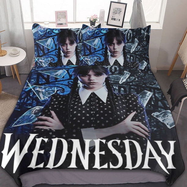 Wednesday 3-Piece Bedding Set Warm And Comfortable Soft Duvet Cover Bed Set for Boys Girls Kids Adult Bedroom All Season