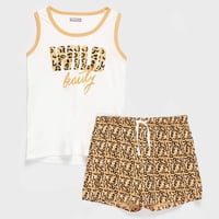 Zahr - Pijama Mujer Estampado Corto Naranjo