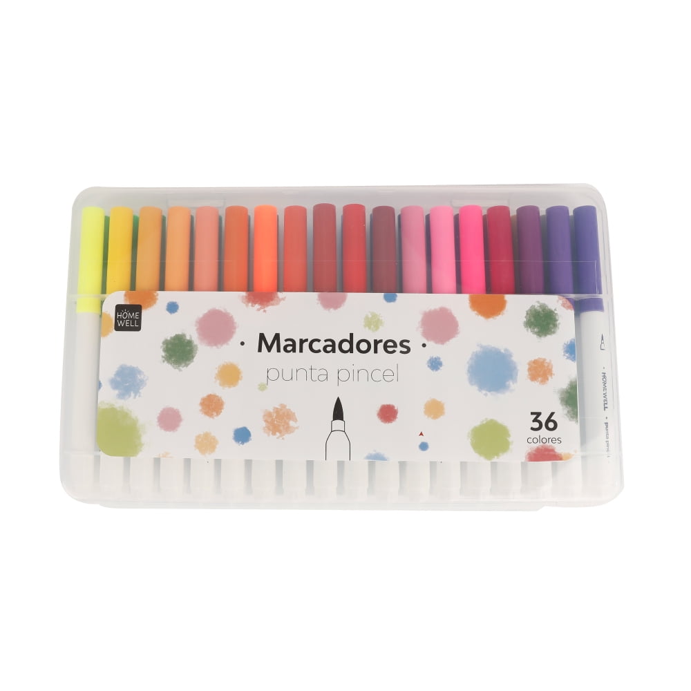 Homewell - Marcadores De Colores Punta Pincel 36u