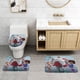 thumbnail image 2 of SuperKlaus Juego de 3 alfombras de baño de coral fleece: tapete de baño + alfombra de inodoro en forma de U + funda de tapa de inodoro en forma de O, 2 of 6