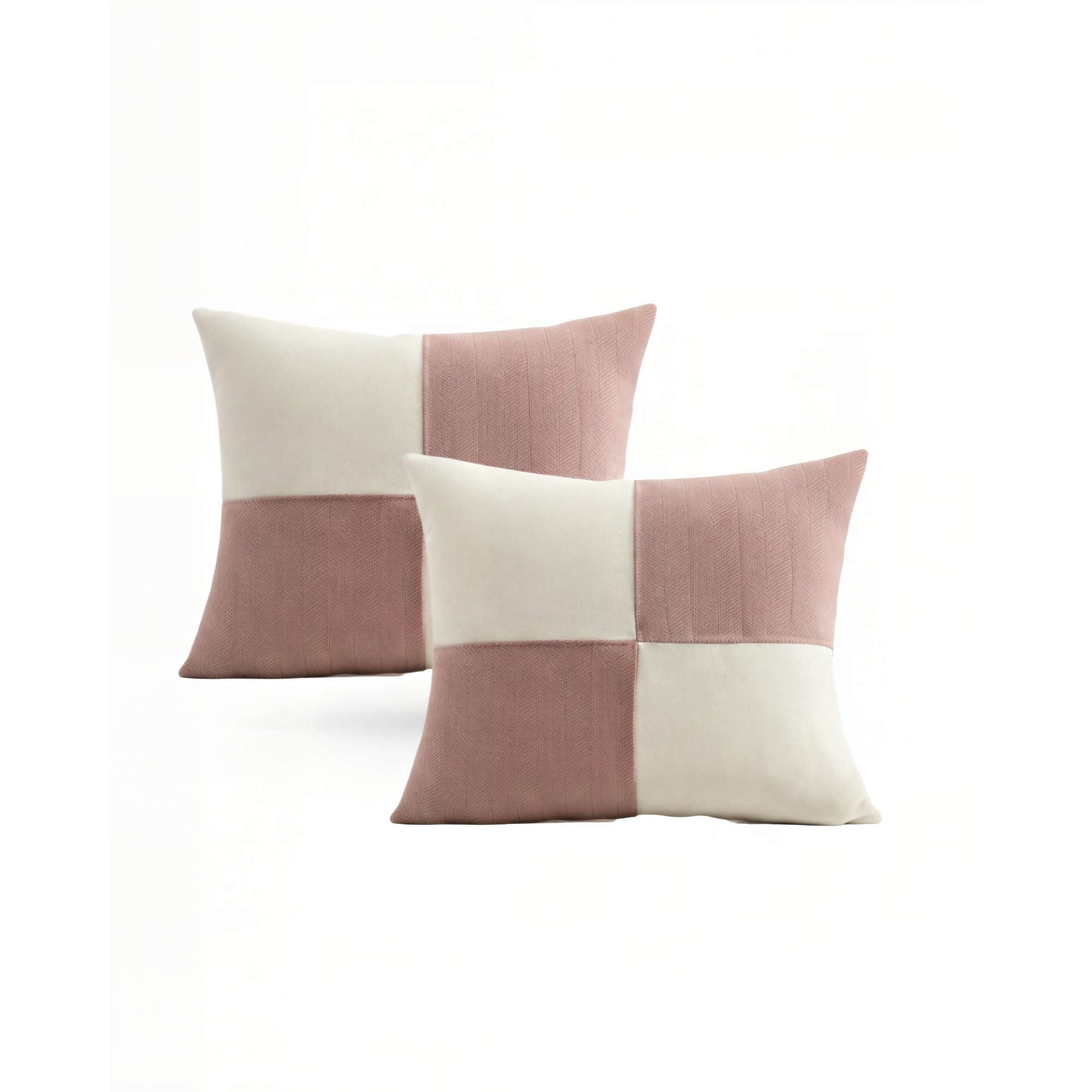 Genérico - Juego De 2 Fundas De Cojin 45cmx45cm Chenille Rombo Color Rosa