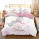 thumbnail image 1 of x2503 Bed SheetsHot Sale Cartoon Unicorn Kids Girls Pink Bedding Set Duvet Cover Bedcllothes Animal Printed Size Home Duvet Covers 3-Piece Bedding Set (1 Duvet Cover + 2 Pillow Shams) nj2503, 1 of 5