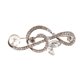 thumbnail image 2 of Elegante Broche De Nota Musical Con Diamantes De Imitación De Cristal, Joyería Para Músicos, Plata, 2 of 5