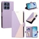 thumbnail image 1 of Cartera para Motorola Moto G86 en PU Tricolor, Funda con Solapa, Morado, 1 of 6