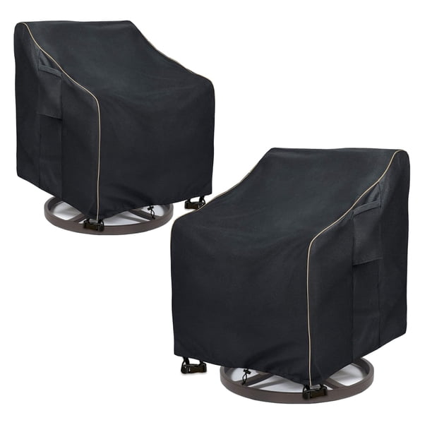 Funda para Silla de Patio LSongSKY para Sillón Giratorio Exterior, Paquete de 2, Negra
