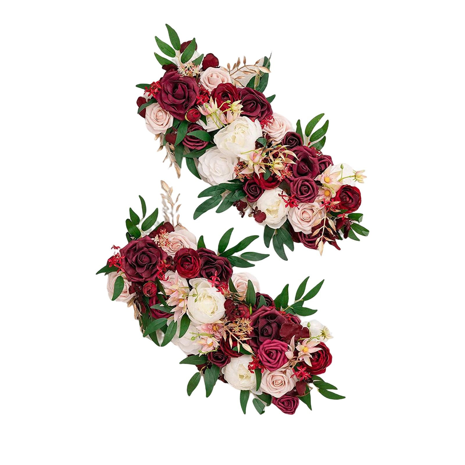 Bothyi - Guirnalda De Ratán De Rosas Artificiales Con Botín Floral Para Decoración De Bodas Y Banquetes