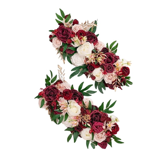 Guirnalda De Ratán De Rosas Artificiales Con Botín Floral Para Decoración De Bodas Y Banquetes