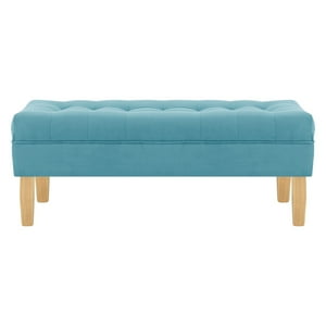 Bodevir - Banqueta Wood 2C Felpa 05 Turquesa