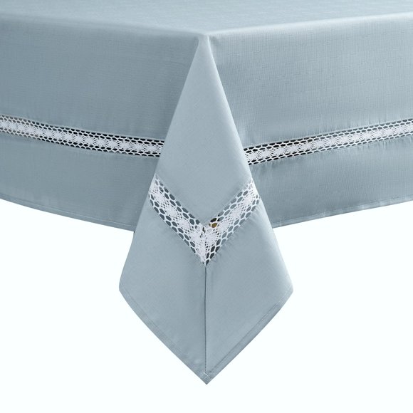 Mantel EHouseHome 152x366 cm Azul con Encaje Impermeable