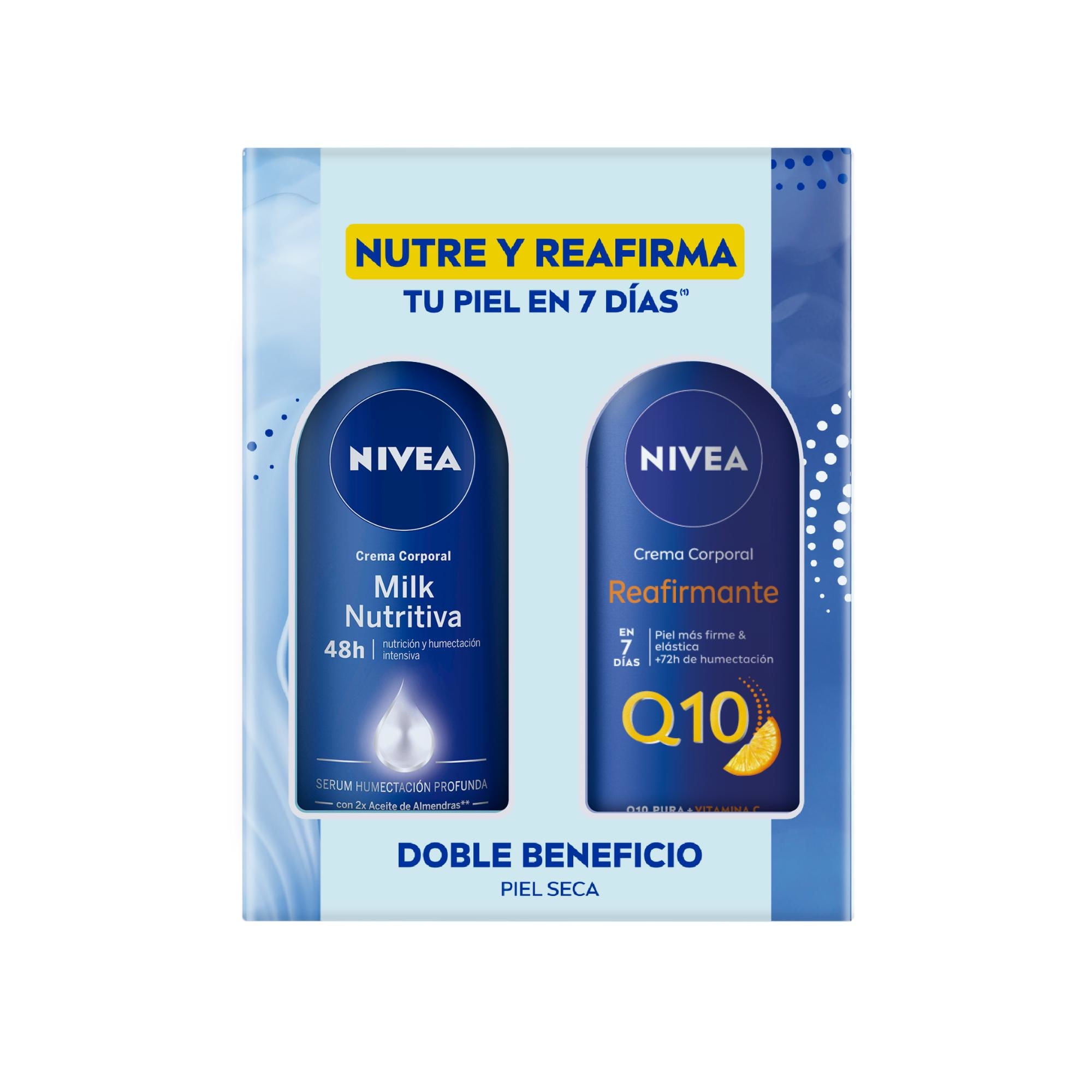 Crema Corporal Milk Nutritiva + Milk Q10 Pack 800 ml Nivea
