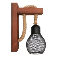 Genérico - Lámpara Pared Madera Soga Vintage Rústica Retro Jhn