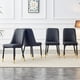 thumbnail image 2 of Modern dining chairs, equipped with PU artificial leather backrest cushions and black metal legs, suitable for restaurants, kitchens, and bedrooms. Set of 4 pieces (black+PU leather)C-007, 2 of 3