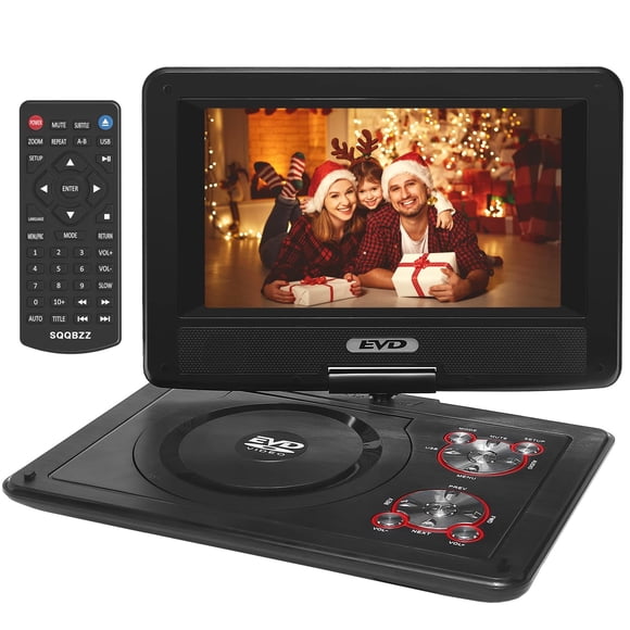 Reproductor de DVD portátil SQQBZZ con pantalla giratoria de 11,5 pulgadas, color negro