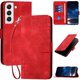 thumbnail image 1 of Funda Flip Premium Fibra de Carbono para Samsung Galaxy S22 con Soporte y Cierre Rojo, 1 of 6