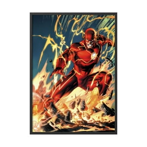 Creango - Cuadro Poster Enmarcado Flash Detective Comic Superheroe Decorativo