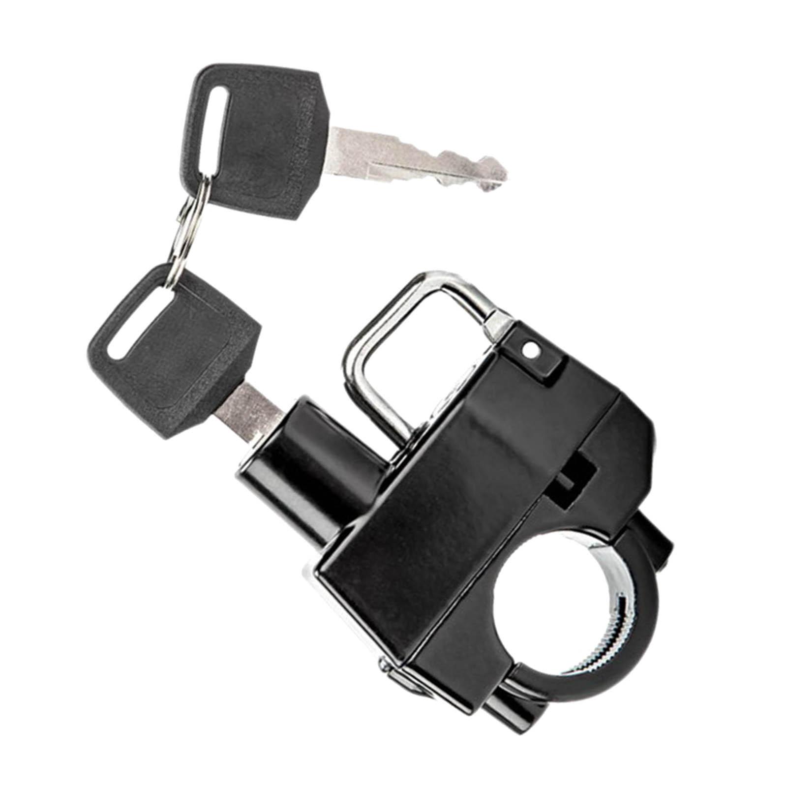 Magideal - Cerradura Para Casco De Motocicleta, Protección De Metal Portátil Cerradura De Llave De Seguridad A Prueba De Agua Para Manillar Suministros De