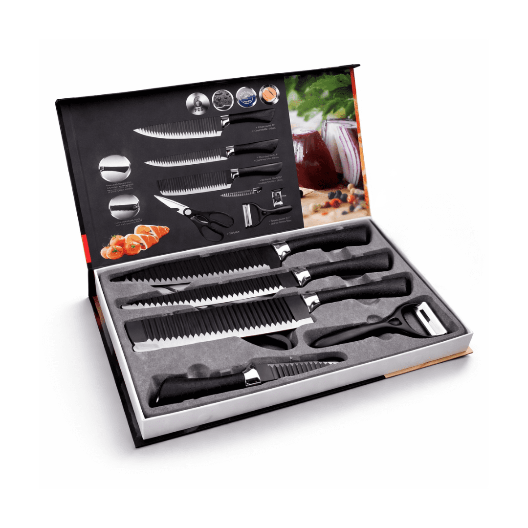 Genérico - Juego De Cuchillos Para Cocina 6 Piezas Negro