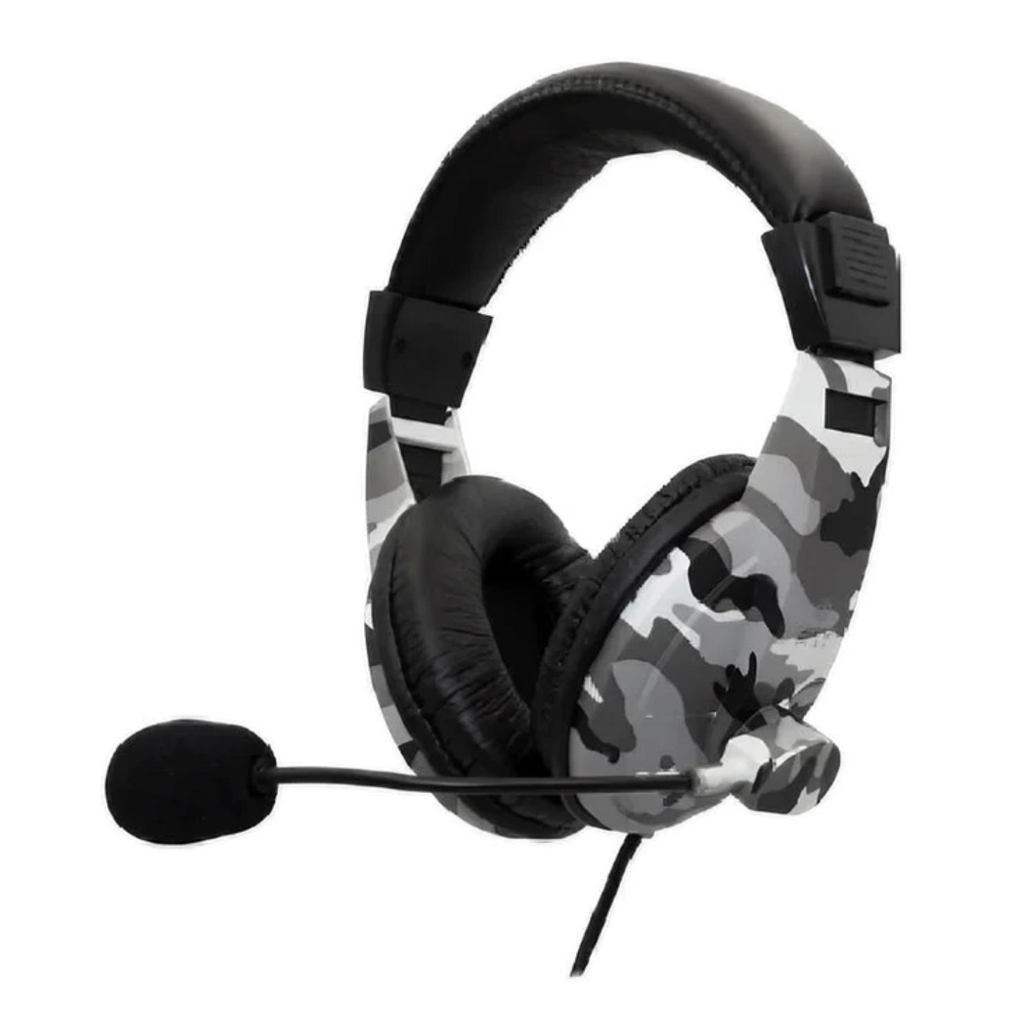 Ultra - Audifonos Gamer Overear Jack 3.5Mm Mimetizado Gris