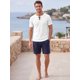 thumbnail image 2 of Camiseta de Gofre de Manga Corta para Hombre INSPIRE CHIC Ligera para Verano L Blanca, 2 of 5