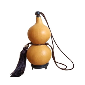 Magideal - Cadera De Calabaza Portátil Con Base Botella De Calabaza Con Tapa Artesanía Artesanía Botella De Bebida De Agua Duradera Jarra Para Acampar Al Aire Li
