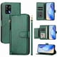 thumbnail image 1 of Funda tipo libro para OPPO RENO 6 Lite con bolsillo con cremallera, cierre magnético, 7 ranuras para tarjetas y correa para la muñeca., 1 of 6