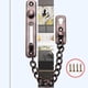 thumbnail image 3 of Protector de puerta con cadena y cerradura, cerradura de cadena con botón de presión, antirrobo, de acero inoxidable 304, sin perforaciones, para puerta corredera de dormitorio de hotel., 3 of 8